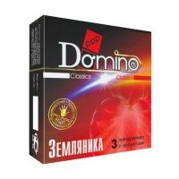 Ароматизированные презервативы DOMINO Земляника, 3 шт.